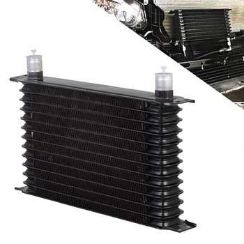 

Universal 13 Rows Aluminum Auto Car Oil Cooler AN10 Engine Transmission Oil Cooler Kit Blue Black color