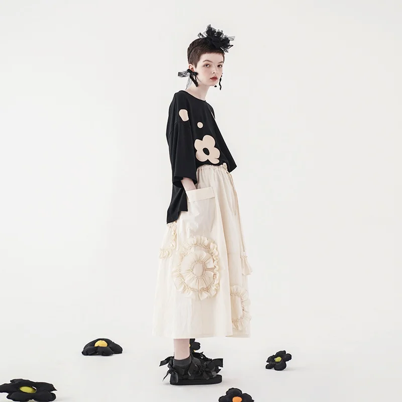 imakokoni black print loose original design