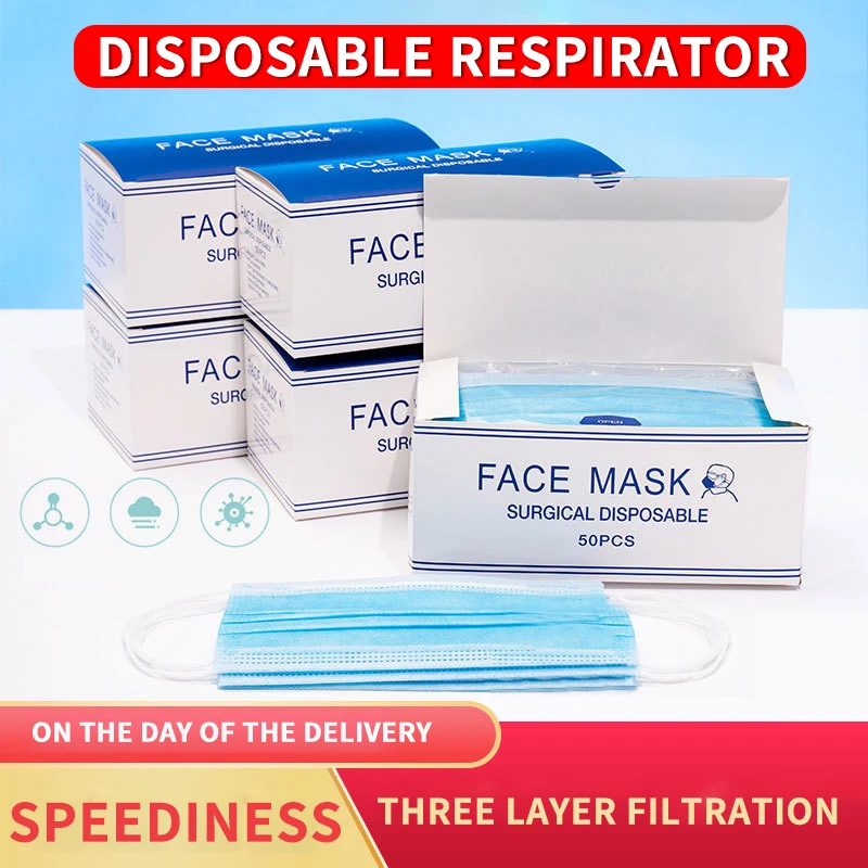 

Anti-Pollution 3 Laye Mask dust protection Masks Disposable Face Masks Elastic Ear Loop Disposable Dust Filter Safety Mask