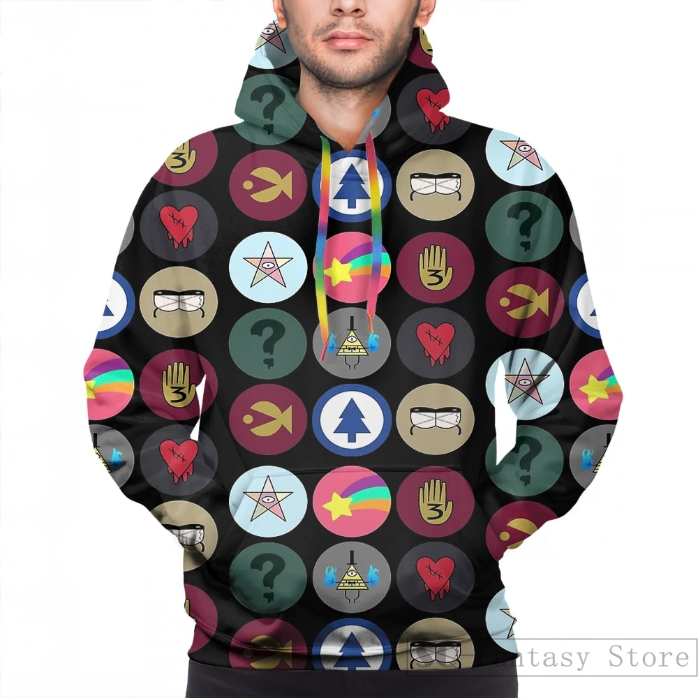Мужские толстовки, свитшоты для женщин забавные Гравити Фолз Cipher Wheel print casual hoodie Streatwear