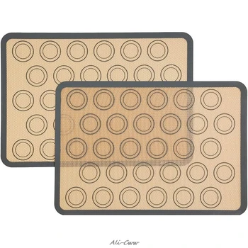 

2pcs Non Stick Silicone Dough Macaroon Tray Oven Baking Fondant Pastry Mould Sheet Mat Pad