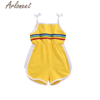 

ARLONEET Clothes Children Baby Girls Cotton Romper Stripe Jumpsuit Sleeveless Romper Toddler Baby Rompers Summer Outfits Clothes