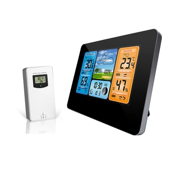 

Table Wireless Weather Clock LCD Digital Temperature With Outdoor Sensor Indoor Humidity Multi-function Wall Hanging Home Office