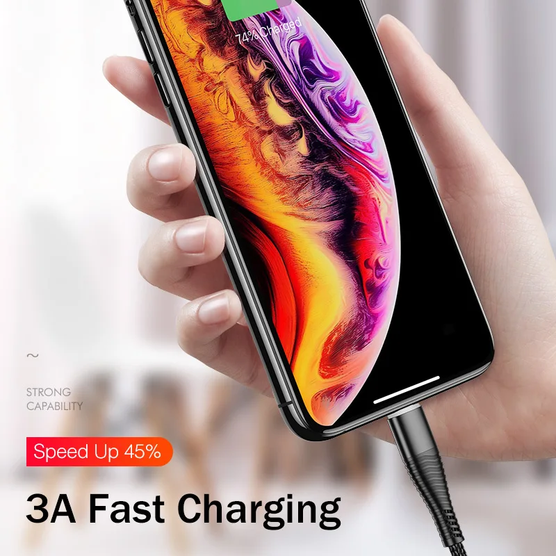 REDNUT USB кабель для iPhone 11 Pro XS MAX XR X 8 7 6s Plus 5S 3A освещение Быстрая зарядка зарядное устройство для мобильного телефона шнур для передачи данных для iPad