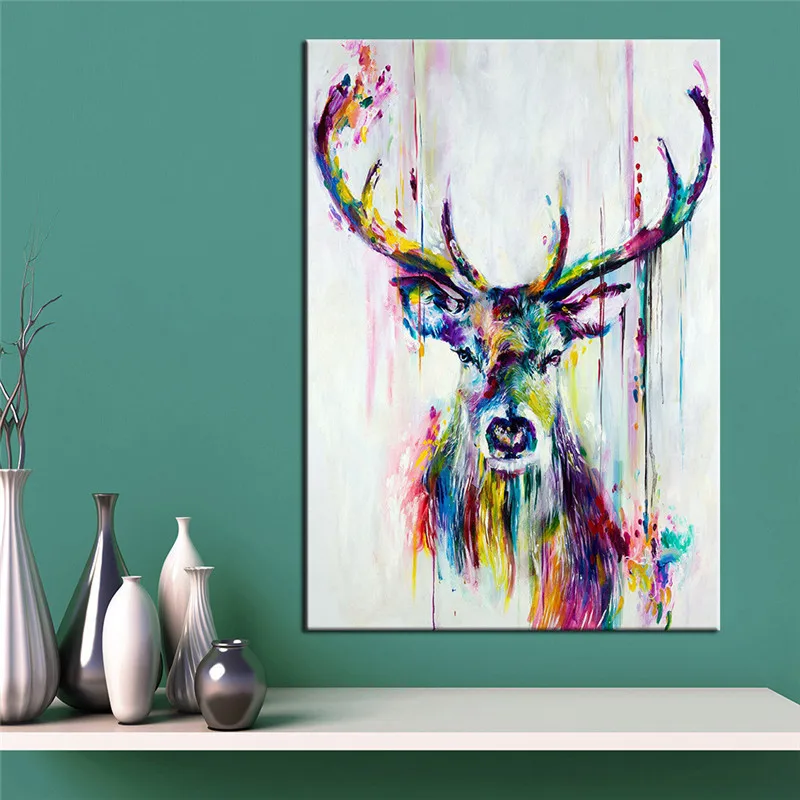 

Eastshape Pop Art Canvas Painting Nordic Animal Deer Pictures Canvas Print Posters Unframed Wall Art Pictures Graffiti Art
