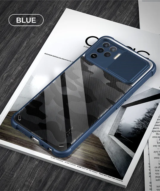 Rzants For OPPO A94 A93 F19 Pro Reno 5F  Reno 5 Lite  Phone Case Soft Camouflage Lens Slim Half Clear Phone Casing Blue