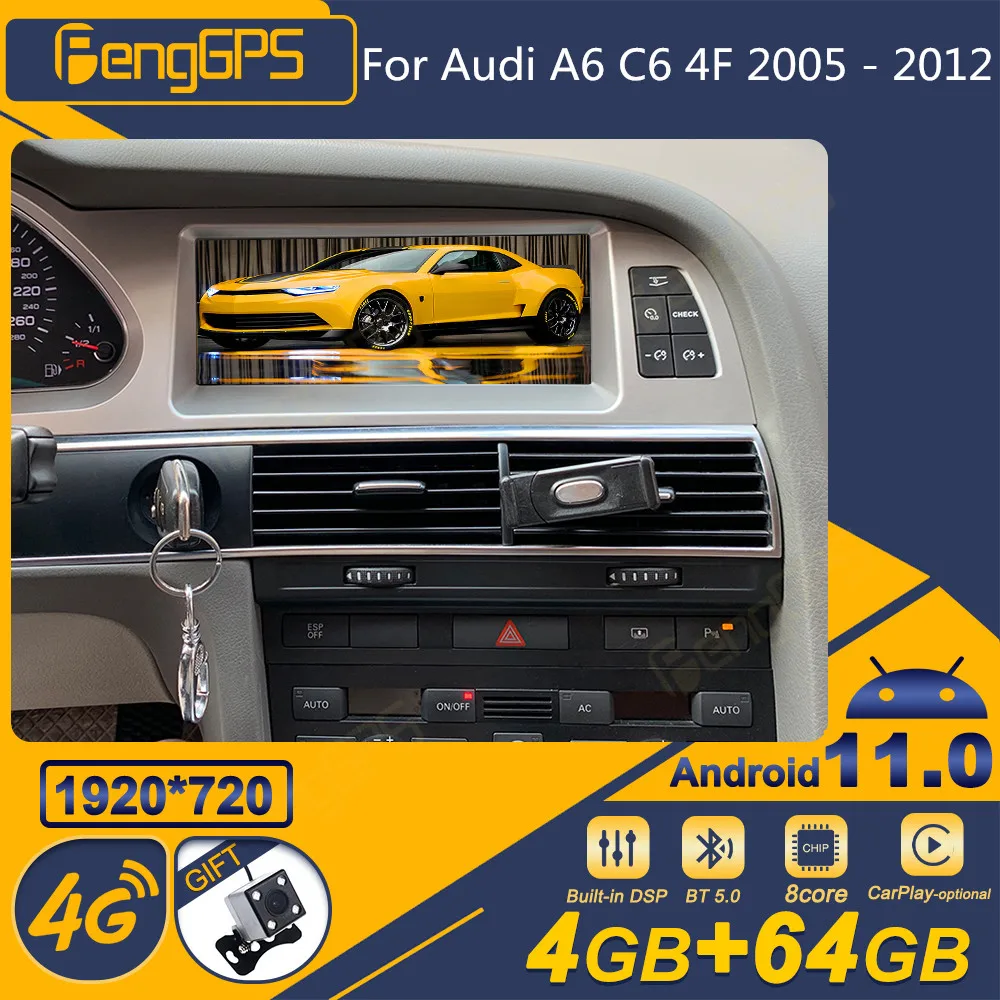 

Автомагнитола для Audi A6 C6 4F 2005-2012, Android, 2Din, стереоприемник, Авторадио, мультимедийный плеер, GPS-навигация, головное устройство, экран