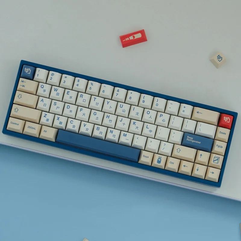 Chaves Gmk Soyamilk Keycaps Cherry Prolife Pbt Tintura Sublimação Teclado Mecânico mx Swincth com 1.75u 2u Shift 141 - Imagem 2