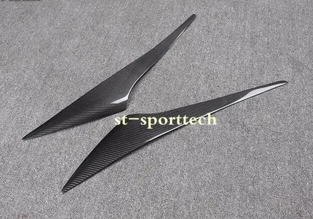 ForFordFocus Real Carbon fiber Front Headlight Eyebrows Cover Trim 2pcs