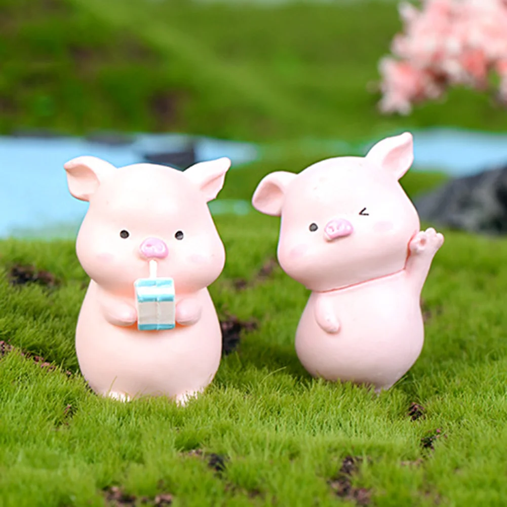 Милый дождевик 6 шт. модель свиньи фигурки животных миниатюрное рукоделие