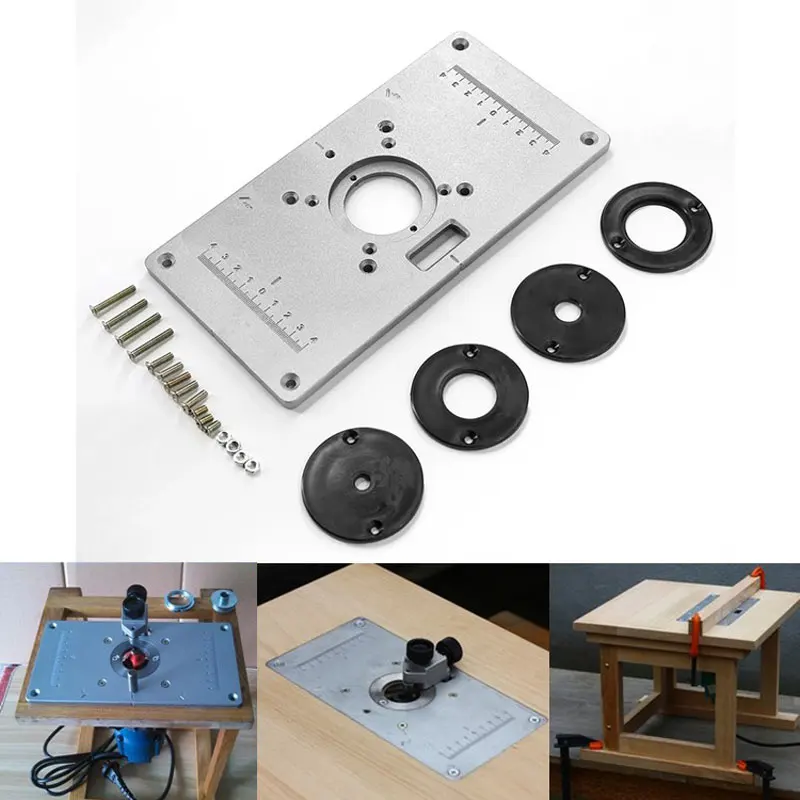 

DIY Aluminum Router Table Insert Plate 62*70 mm For Woodworking Benches Router Table Plate for Woodworking Engraving Machine