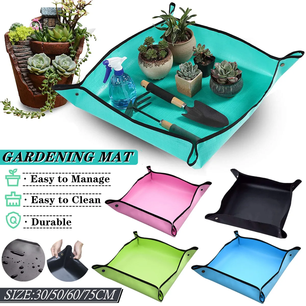 Waterproof Garden Planting Mat Plant Flower Pot Pad Gardening Repotting Transplanting Succulent Potting 30-100CM