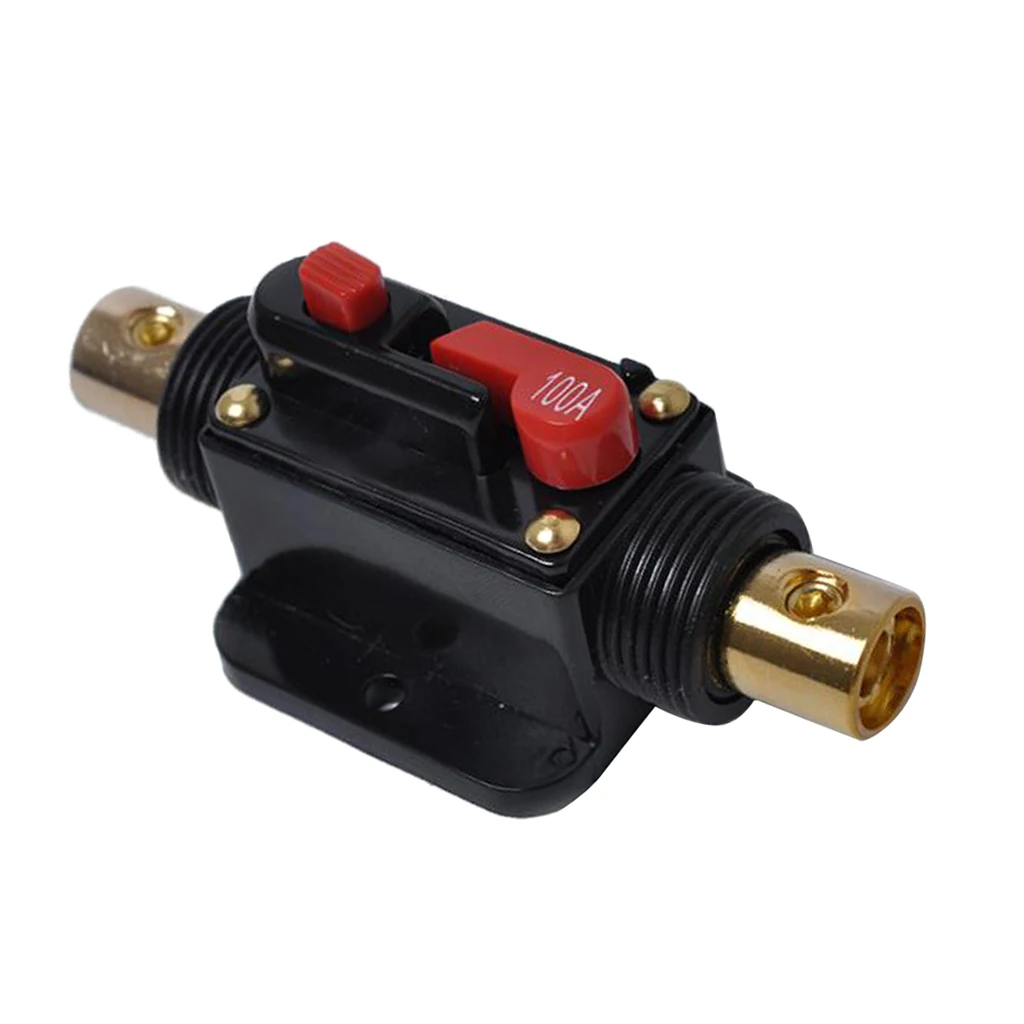 

DC 12V-48V Inline Circuit Breaker 100A Manual Reset Switch Car Audio Fuse
