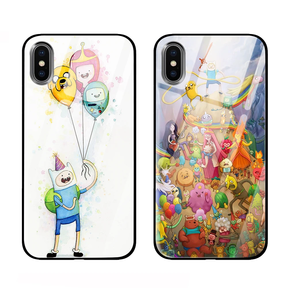 Чехлы для телефонов Adventure Time Skull Jake из закаленного стекла для iPhone 5 5S SE 6 6s 7 8 Plus X XS Max XR задняя крышка