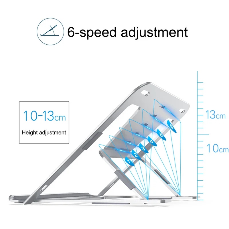  Folding Portable Laptop Stand Viewing Angle/Height Adjustable Quality Aluminum Alloy Bracket Suppor