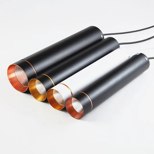 Dimmable Cylinder LED Pendant Lights Long Tube Lamps Kitchen Dining Room LED Lights Lighting e607d9e6b78b13fd6f4f82: Black and Gold|Black and Rose Gold|White and Gold|White and Rose Gold