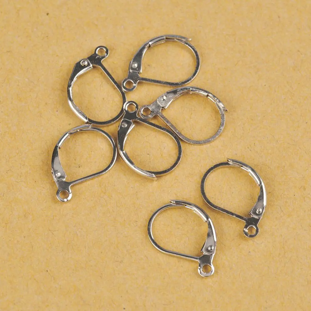 

500pcs Rhodium Plated France Lever Earring Hooks Wire Settings Base Earrings Hoops For Jewelry Making Finding Supplies