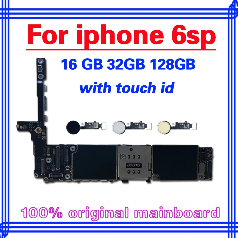 

For iPhone 6SP 6s Plus Motherboard 16GB-64GB-128GB Original 100% Unlock Mainboard With Chips IOS Logic Board