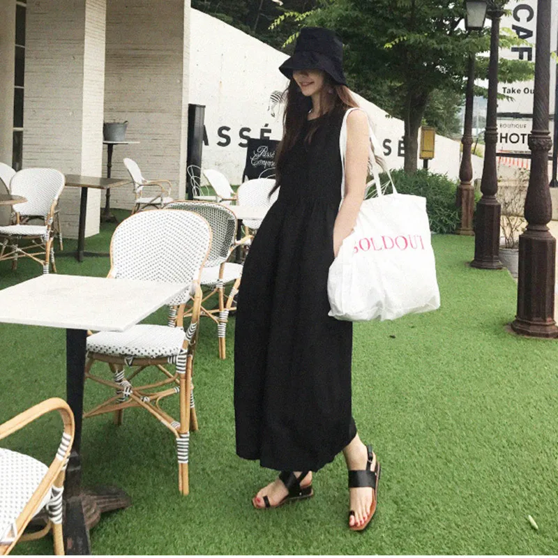Johnature New Casual Japanese Plus Size Linen Sleeveless Ankle-length Women Jumpsuits 2020 Summer 3 Colors Pockets Playsuits