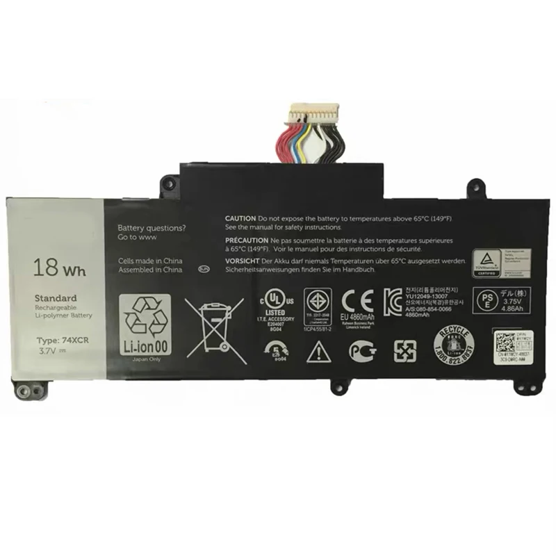 Аккумулятор VXGP6 X1M2Y 74XCR 074XCR 4860 мАч Новый аккумулятор для ноутбука Dell Venue 8 Pro 5830 tgn-