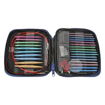 

13 Pairs Change Head Circular Knitting Needle Ring Set Woven (Dark Blue)