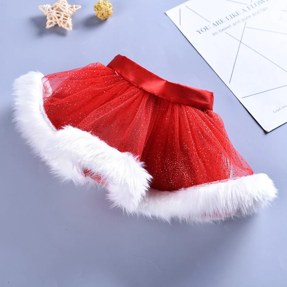 Юбка для девочек Детская шифоновая пышная бальная юбка с пайетками Детская+ повязка на голову, вечерние Рождественские юбки-пачки красного цвета для маленьких девочек