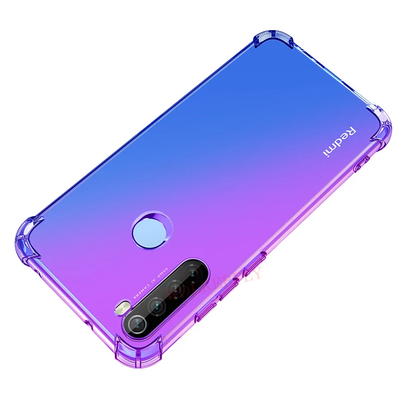 Gradient Armor Silicone Case For Xiaomi Redmi Note 8 Pro Case Transparent Soft TPU Shockproof Bumper Cover For Redmi Note 8 Case