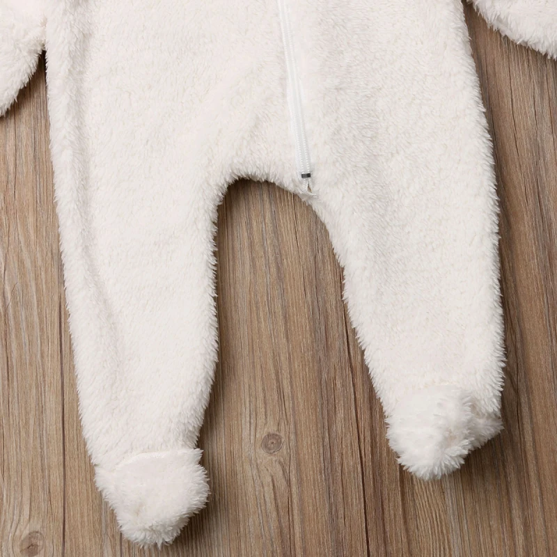 Осенне-зимняя модная Милая фланелевая одежда с плюшевой подкладкой для новорожденных девочек и мальчиков мягкая теплая одежда унисекс с капюшоном для детей от 0 до 24 месяцев