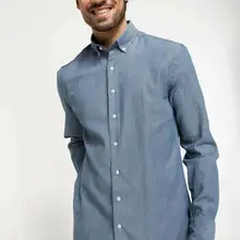 DeFacto, Мужские Простые однотонные рубашки, рубашки с длинным рукавом, мужские повседневные рубашки с отворотным воротником, топы, новинка-I3417AZ18SP