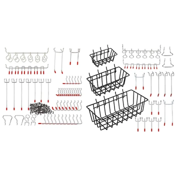 

2 Set Pegboard Hooks Assortment Home Storage Hooks System Peg Board Tool Hanger Set Garage Utility Hooks