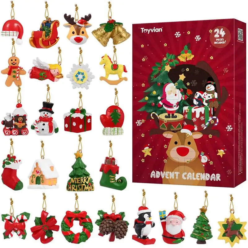 Advent Calendar With 24PCS Hanging Ornaments Christmas Countdown Party Favors For Xmas Decor Mini Pendant | Дом и сад