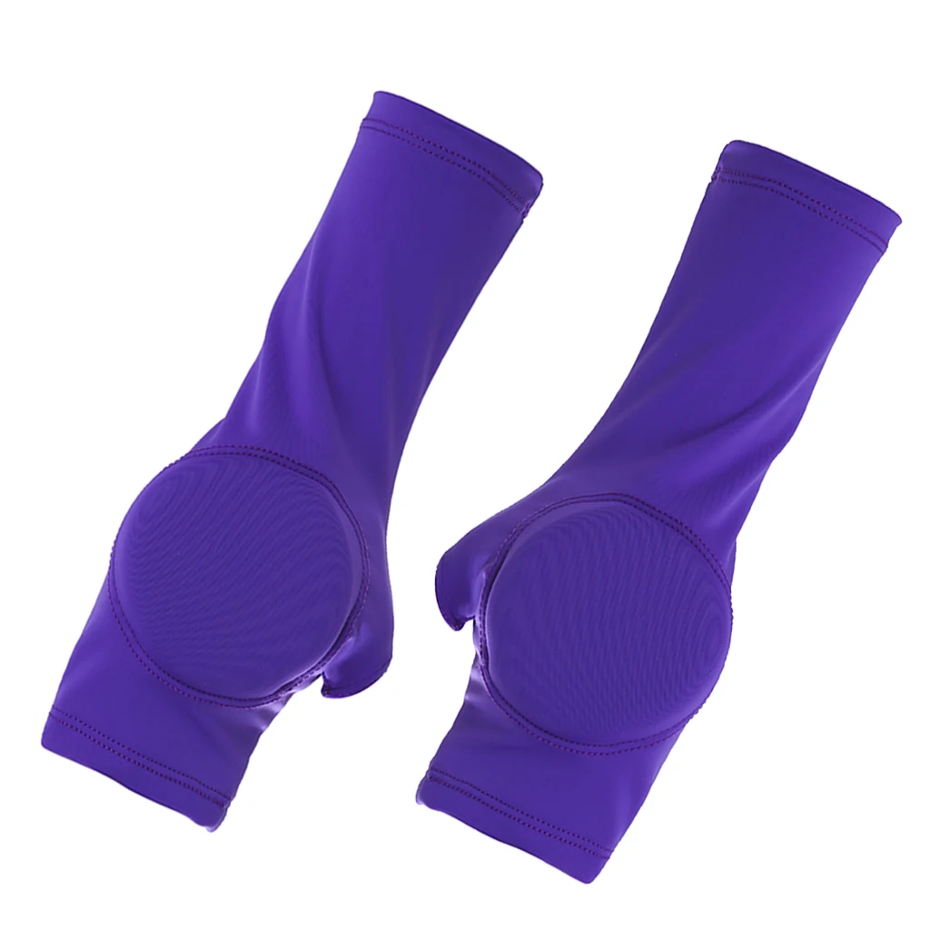 Thermal Figure Skating Gloves Palm Hand Guard Sports Safety Protective Gear for Girls Women Ladies Purple XS-XL