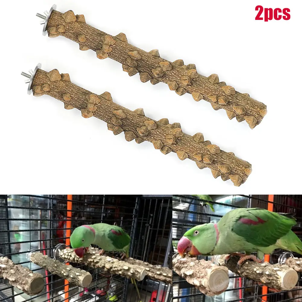 2 шт. деревянная жердочка для птиц игрушки безопасный экологически чистый попугаи стоящий держатель лапы шлифовальный инструмент SLC88