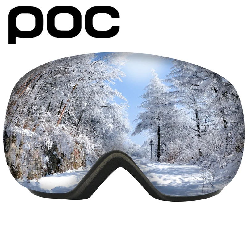 POC-Gafas de esquí antiniebla para hombre y mujer, lentes de esquí con máscara gratis de doble capa, UV400, gafas de Snowboard para invierno