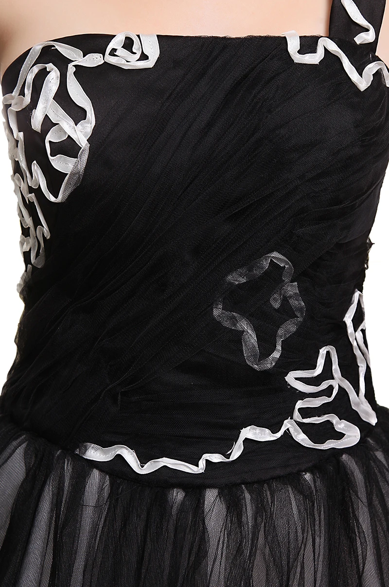 Короткие милые платья из тюля для выпускного вечера 8 класса, маленькое черное платье на одно плечо размера плюс, женские платья для выпускного вечера, vestido de formatura