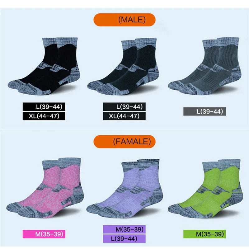 6 Colors Winter Warm Men Women Thermal Ski Socks Thick Cotton Sports Snowboard Skiing&Hiking Skating Socks Thermosocks Cycling