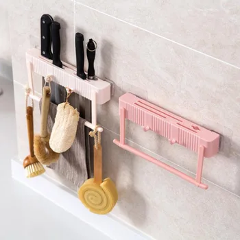 

Creative Plastic Kitchen Knife Holder Shelf Wall-mounted Nordic Kitchen Accessories Home Storage Organizer Tower Hanger Stand