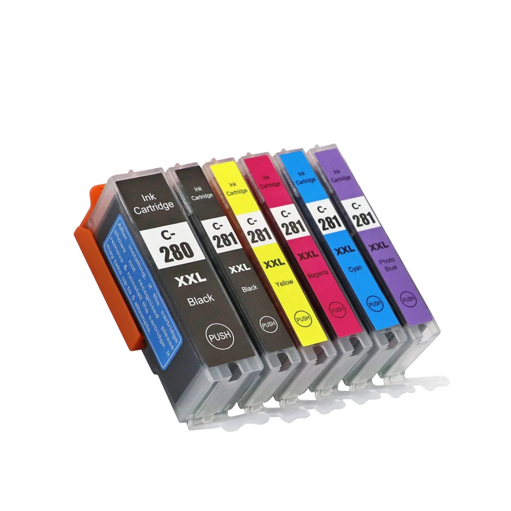 Совместимый картридж с чернилами PGI 280XXL CLI 281XXL Замена для Canon PIXMA TR7520 TR8520 TS6120 TS8120 TS9120 TS6220 TS8220