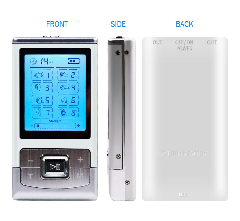 Dual Channel Mini Massager Electrical Nerve Muscle Stimulator Tens Digital Physical Therapy Machine