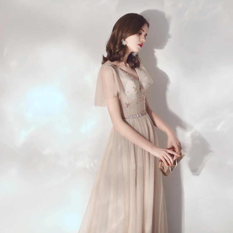 Осеннее Новое поступление, вечерние платья для выпускного вечера vestido de noiva sereia, вечернее фатиновое мягкое кружевное торжественное платье с бусинами