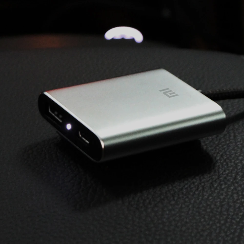 US $23.02 Original Xiaomi Car Charger Extended Accessory Extension Cord Cable QC30 Dual USB Fast Charging 2 Ports USBA USBC