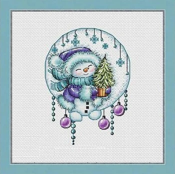 

Needlework 14CT 16CT Cross Stitch, DIY Count Cross Stitch, Embroidery Set, Christmas snowman