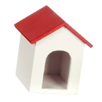 

1/12 Dollhouse Miniature Wooden Dog Kennel Dollhouse Garden Decor Ornament Accs