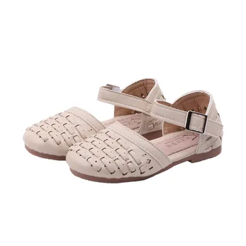 

Children's girls shoes 2020 spring Summer new baby sweet girl princess shoes retro woven little girl Flat single shoes