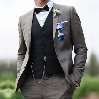 

New Arrival Casual Costume Homme Mariage Peak Lapel Wedding Suits Terno Masculino 2 Pieces Slim Fit Suit Blazer (Jacket Pant )