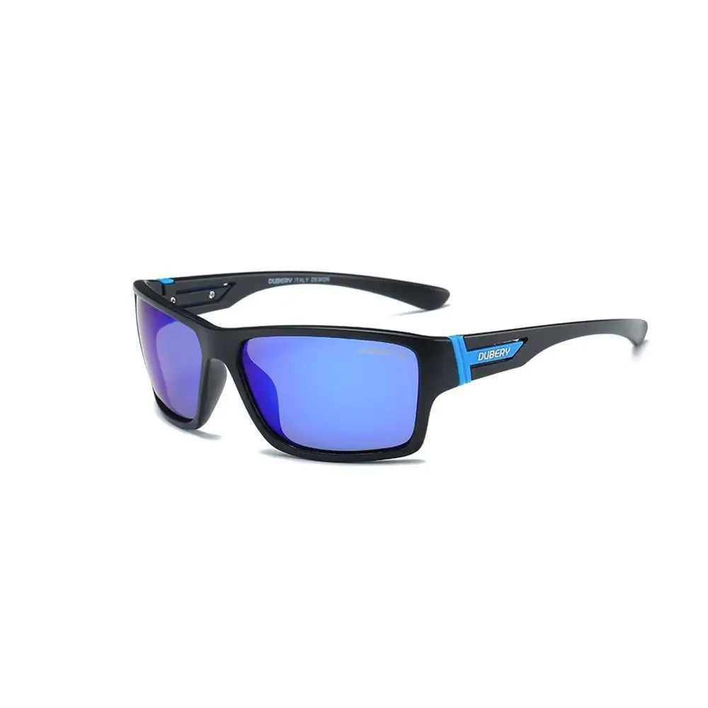 DUBERY, поляризационные солнцезащитные очки, мужские очки для вождения, мужские солнцезащитные очки для безопасности,, роскошные брендовые дизайнерские очки - Цвет линз: Blue
