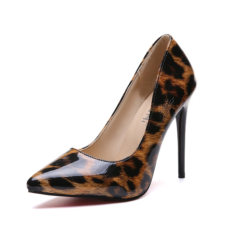 

New Plus Size 35-43 Sexy Leopard Women's High Heels Print High Quality Autumn And Winter Wild Fashion Women's Shoes Heels W27-14