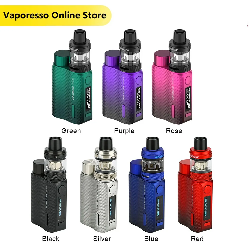 

Original Vaporesso Swag 2 80W TC Kit vs Swag II Box Mod w/ NRG PE Tank 3.5ml Power by 18650 Battery Vape vs Vaporesso Gen / Luxe