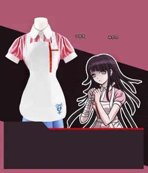

New Dangan Ronpa 2 Mikan Tsumiki Cosplay Costume Danganronpa Wig Suit Top skirt Christmas Dress Woman Dress Princess Dress Girls