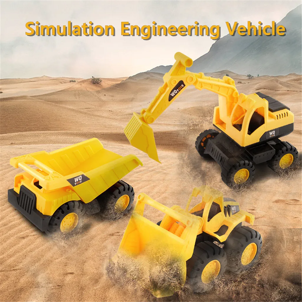 Juguete de simulación inercial para niños, vehículo de ingeniería, simulación de camión, excavadora, regalo de cumpleaños